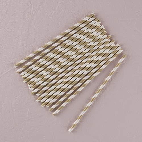 Gold Striped Paper Straws