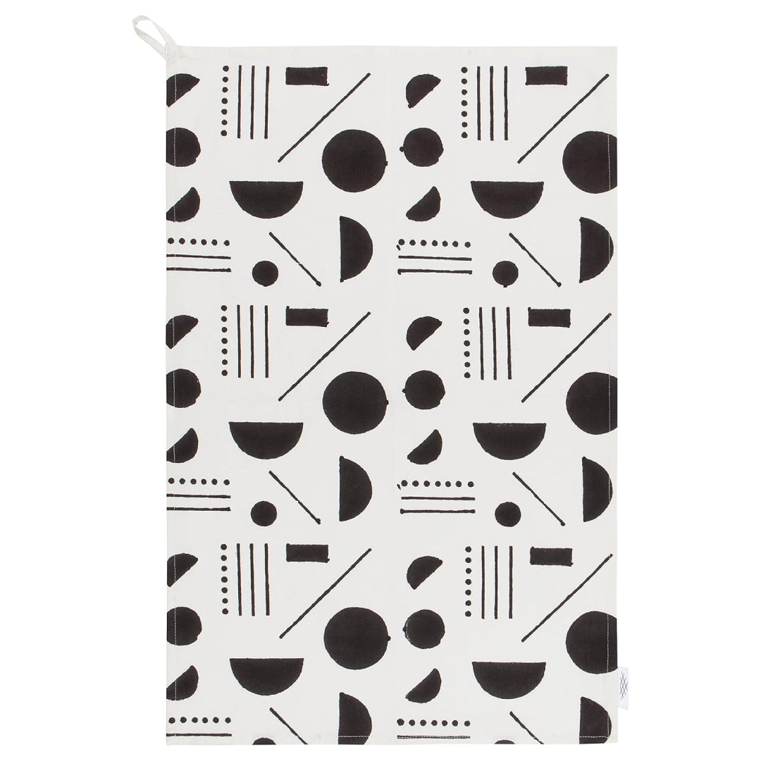 Domino Block Printed Cotton Dishtowel