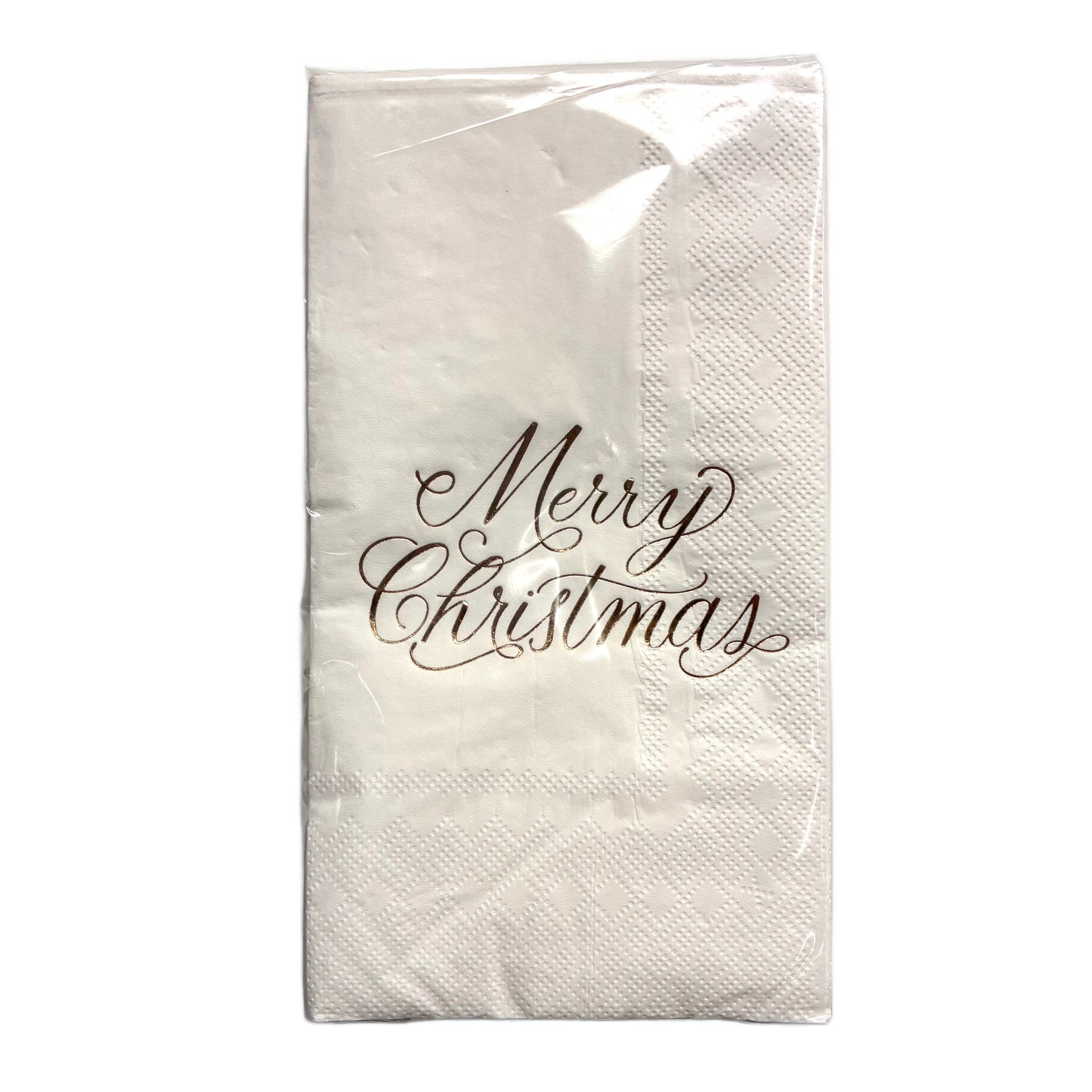 Gold Foil Merry Christmas Paper Guest Towel, Set of 16