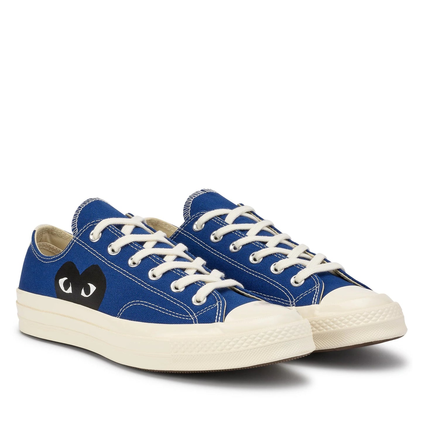 CDG PLAY X CONVERSE BLUE QUARTZ LOW TOP SNEAKERS