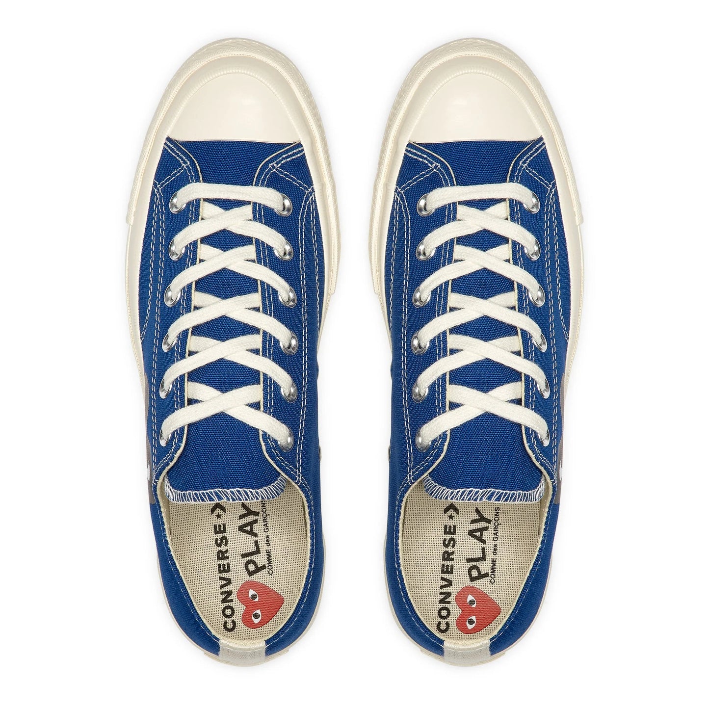 CDG PLAY X CONVERSE BLUE QUARTZ LOW TOP SNEAKERS