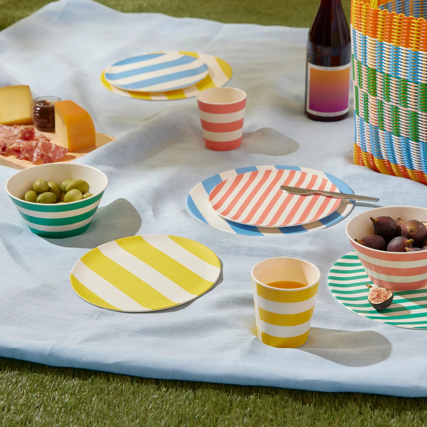 Bamboo Colorful Striped Dinnerware - Set of 4 - Tumbler