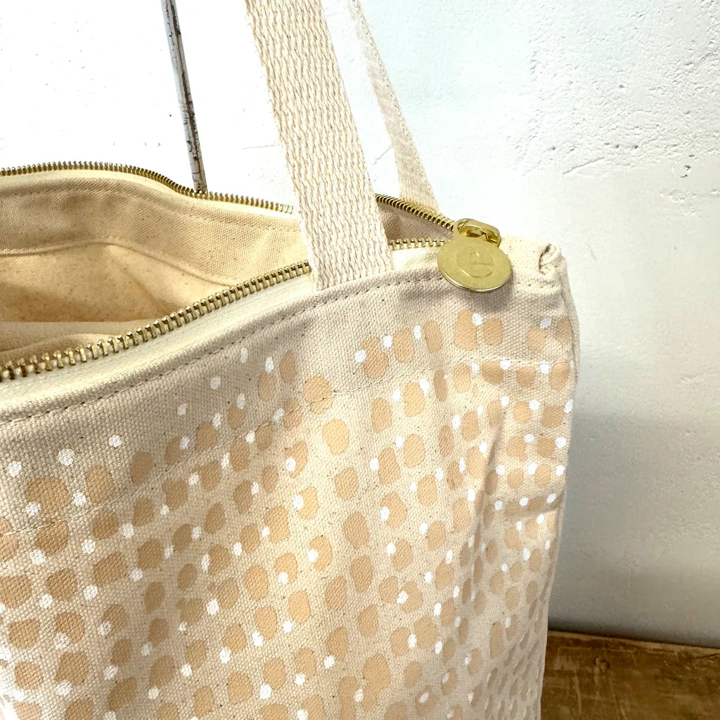 Erin Flett - Neutral Double Dot Carry All Tote Bag