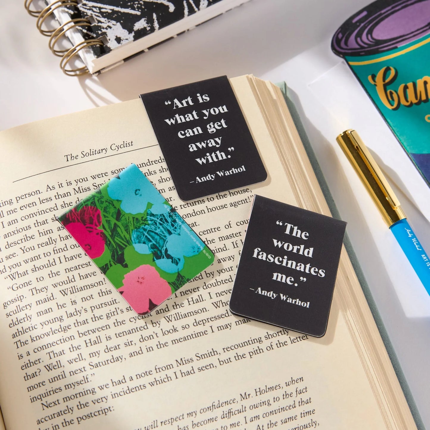 Andy Warhol Flowers Magnetic Bookmarks, Set of 3