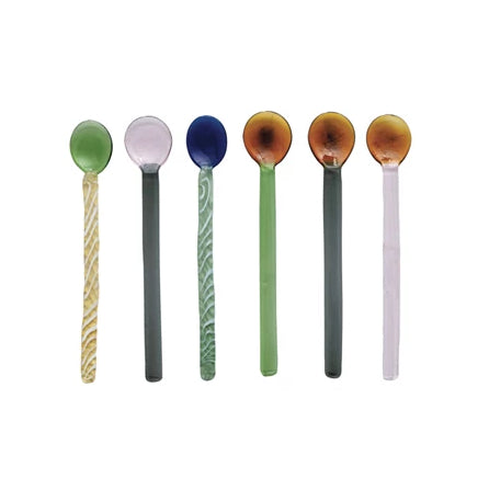 Handmade Glass Spoons, Set of 6
