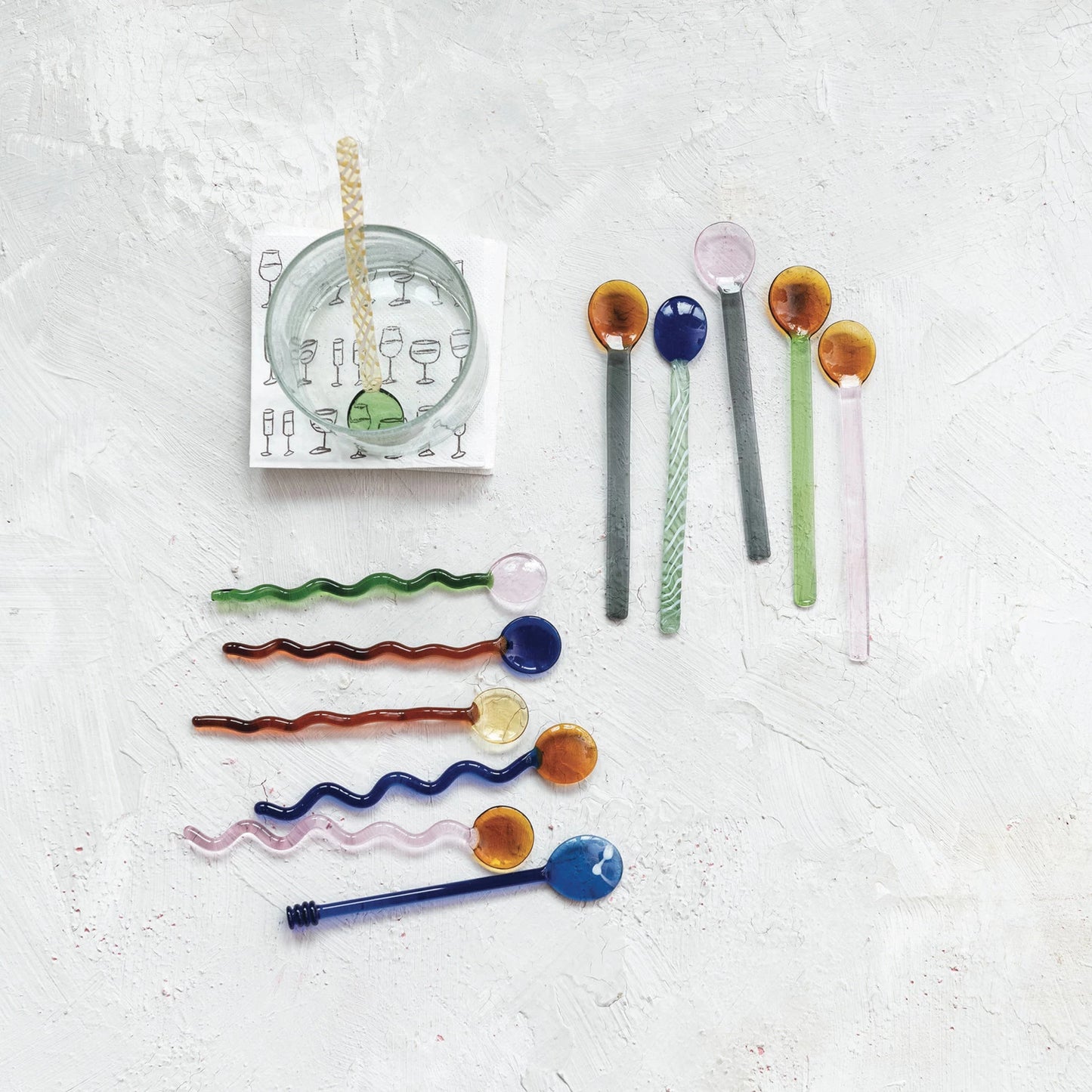 Handmade Glass Spoons, Set of 6