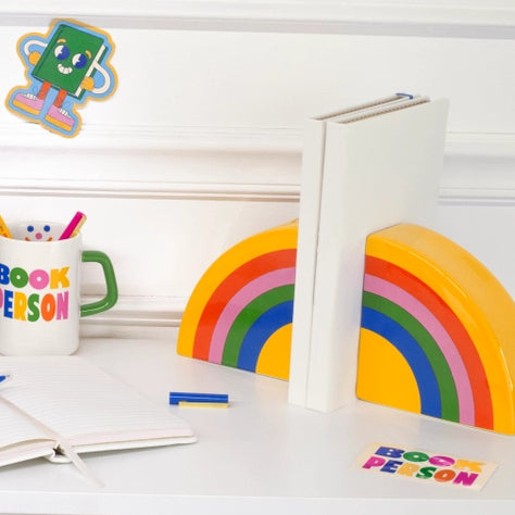 Ceramic Rainbow Bookends