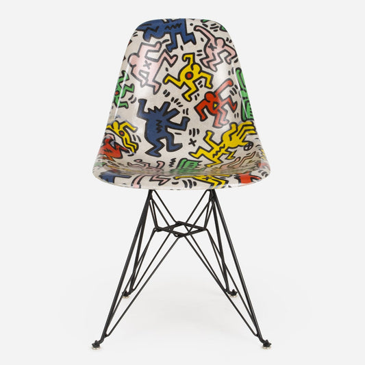 Keith Haring Case Study® Furniture Side Shell Eiffel Chair - Party