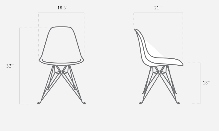 Jean-Michel Basquiat Case Study® Furniture Side Shell Eiffel Chair - Record