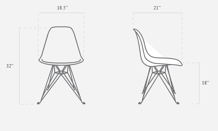 Keith Haring Case Study® Furniture Side Shell Eiffel Chair - Party