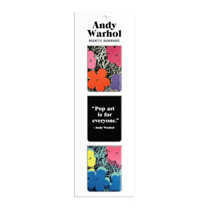 Andy Warhol Flowers Magnetic Bookmarks, Set of 3