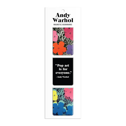 Andy Warhol Flowers Magnetic Bookmarks, Set of 3