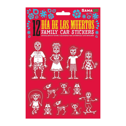 Dia De Los Muertos Car Stickers, Set of 12