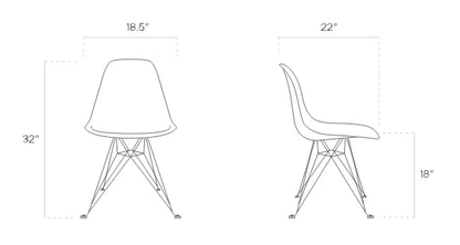 Jean-Michel Basquiat Case Study® Furniture Side Shell Eiffel Chair - Connect the Dots