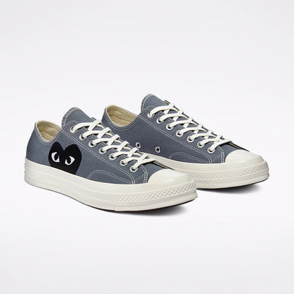 CDG PLAY X CONVERSE STEEL GREY LOW TOP SNEAKERS Low Top M3/W5