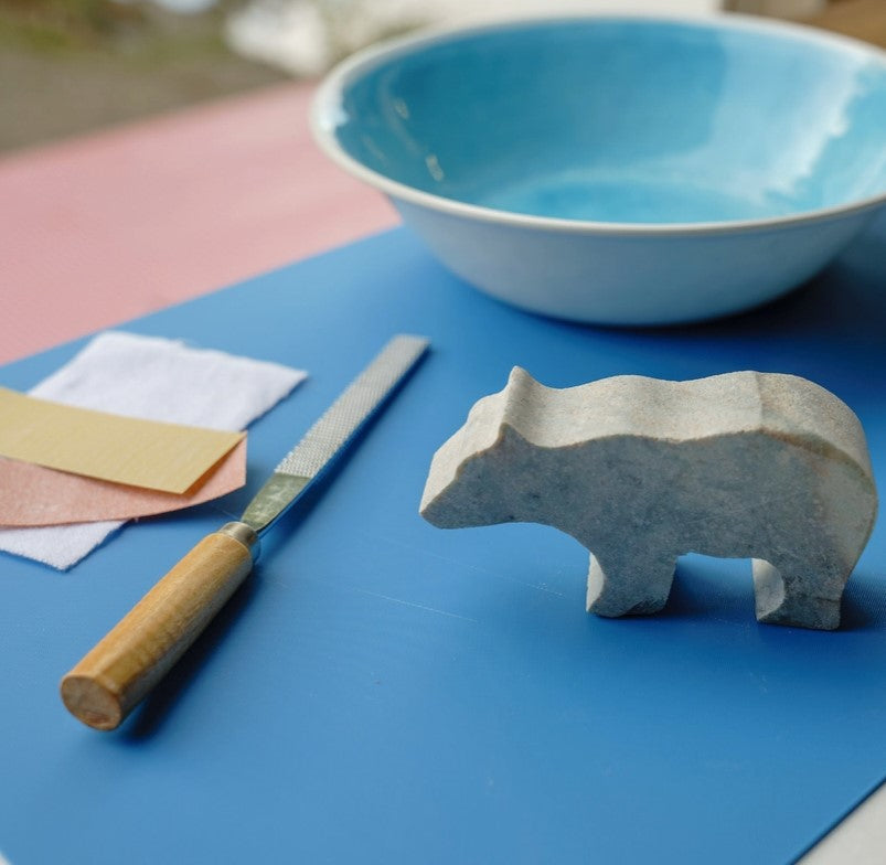 Bear & Wolf Double Soapstone Carving Kit