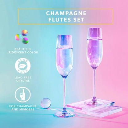 Iridescent Champagne Flutes