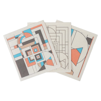 Frank Lloyd Wright Swedish Dish Cloths, Set of 3