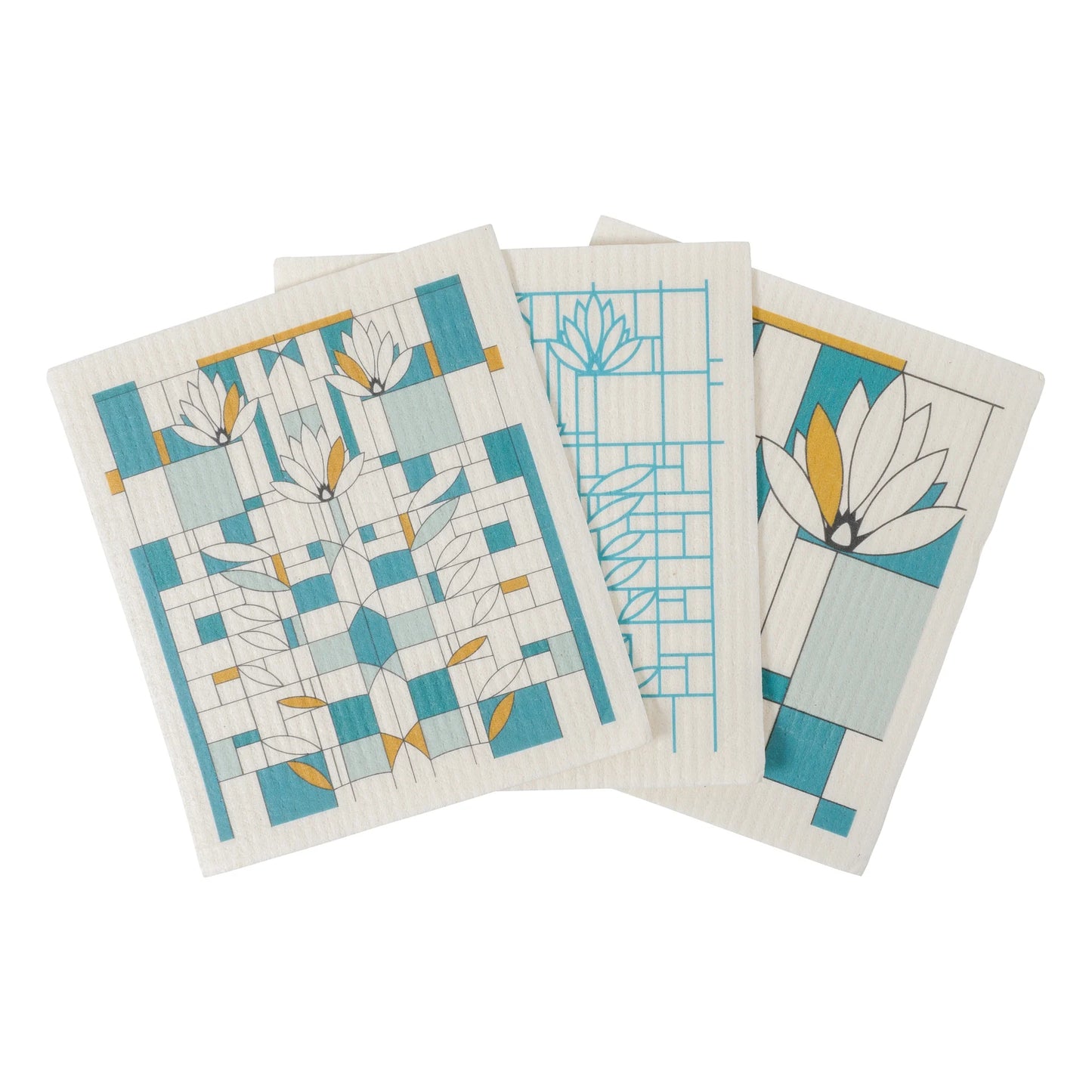 Frank Lloyd Wright Swedish Dish Cloths, Set of 3