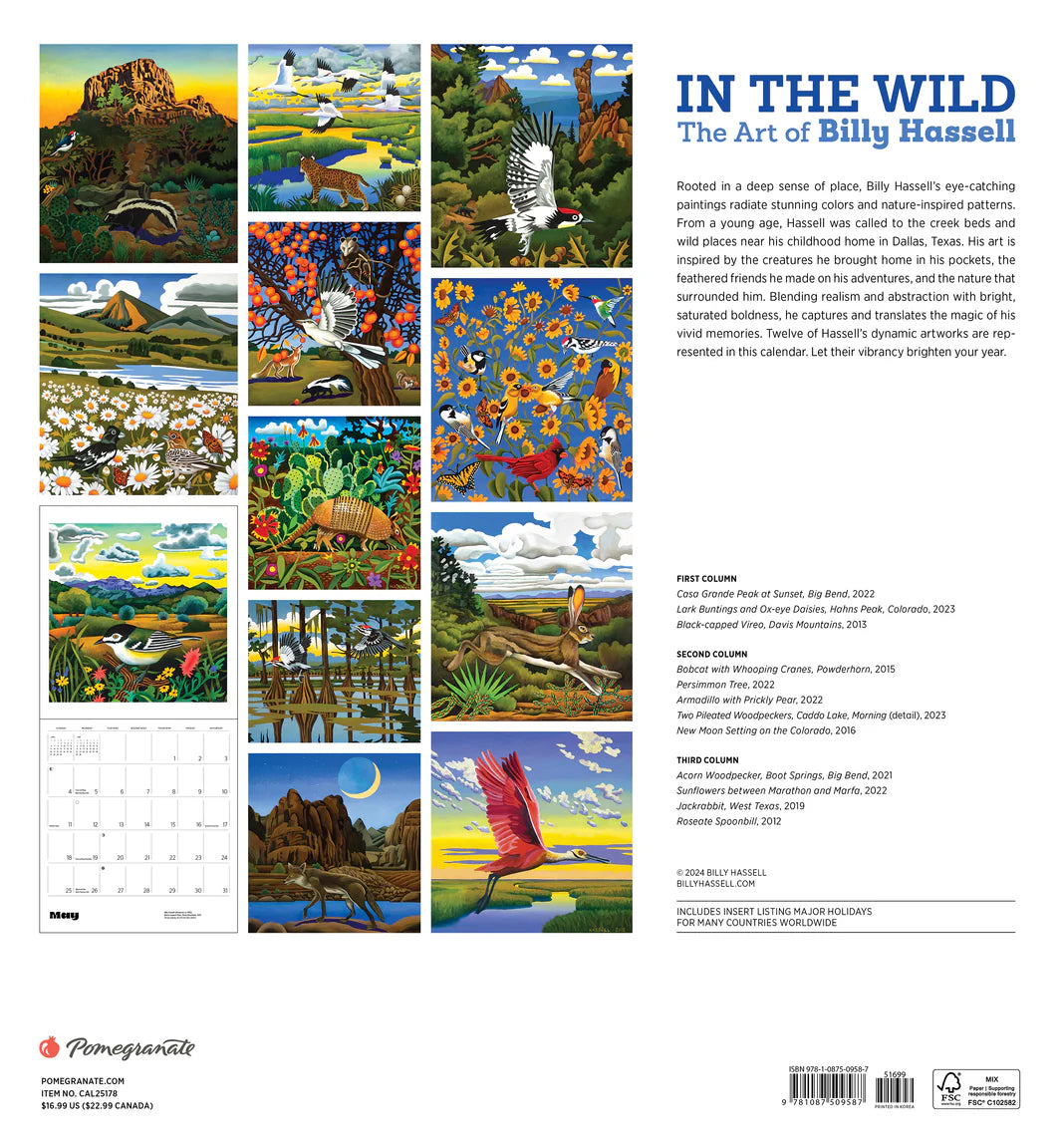 In the Wild: The Art of Billy Hassell 2025 Wall Calendar