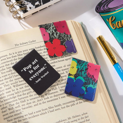 Andy Warhol Flowers Magnetic Bookmarks, Set of 3