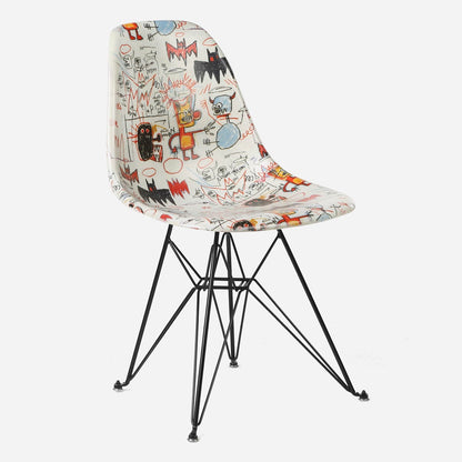 Jean-Michel Basquiat Case Study® Furniture Side Shell Eiffel Chair - Bats