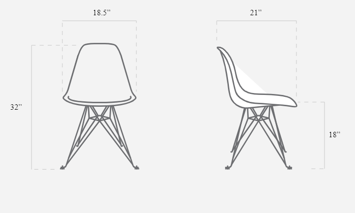 Jean-Michel Basquiat Case Study® Furniture Side Shell Eiffel Chair - Bats