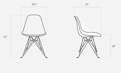 Jean-Michel Basquiat Case Study® Furniture Side Shell Eiffel Chair - Bats