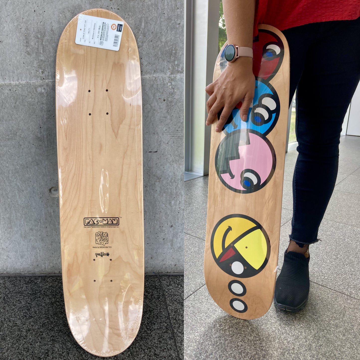 PAC-MAN X GRAFFLEX 02 Skateboard Deck by Medicom Toy