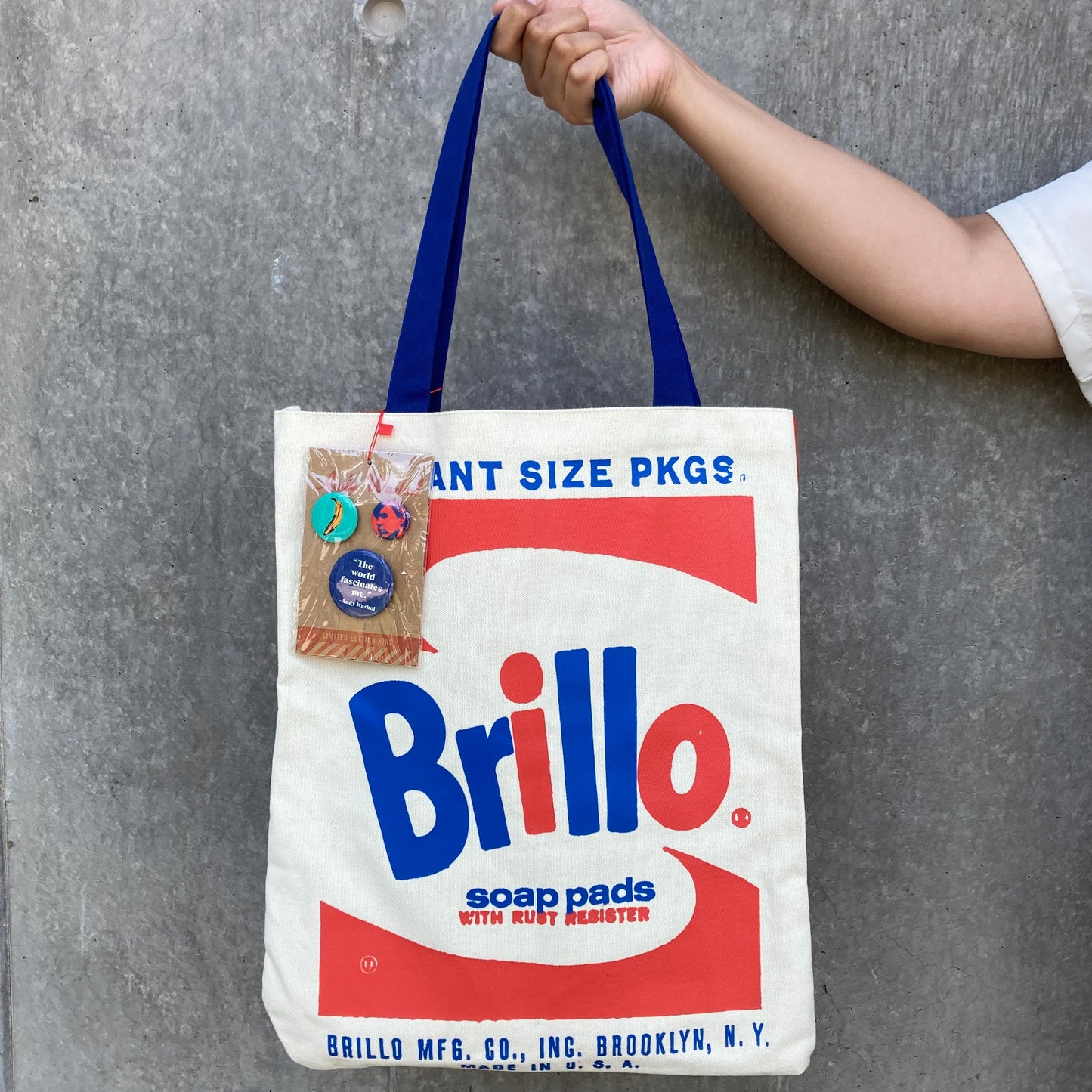 Andy Warhol Tote Bag and Pin Set - Brillo